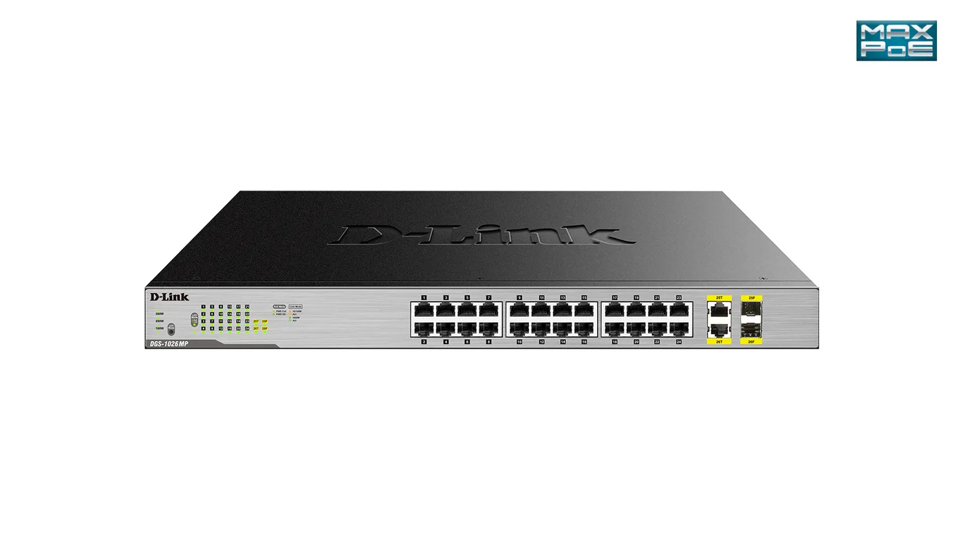 D-Link 26-PORT LAYER2 POE+ GB SWITCH/IN — przełącznik LAN niezarządzalny 24 portów