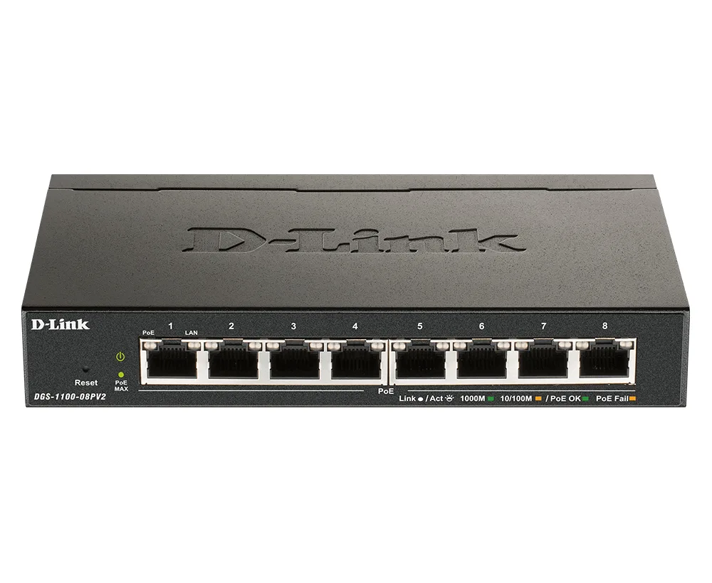 D-Link 8-PORT POE SMART GIGABIT SWITCH/POE GIGABIT LAYER2 — przełącznik LAN zarządzalny 8 portów PoE+