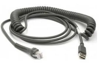 Datalogic Cable, USB, Type A, Enhanced, Coiled, Power Off Terminal, 5 Meters — kabel światłowodowy