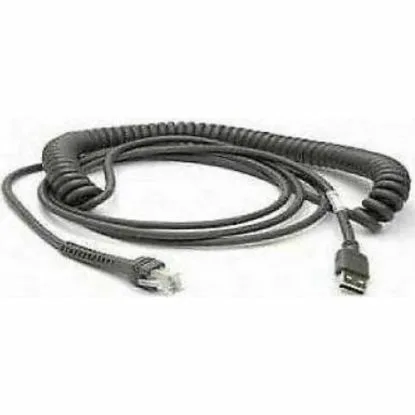 Datalogic Cable, USB, Type A, Coiled, Power off terminal, 2 Meters, CAB-424E — kabel USB