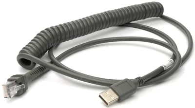 Datalogic Cable, USB, Type A, Coiled, POT, CAB-524, 8 ft — kabel USB