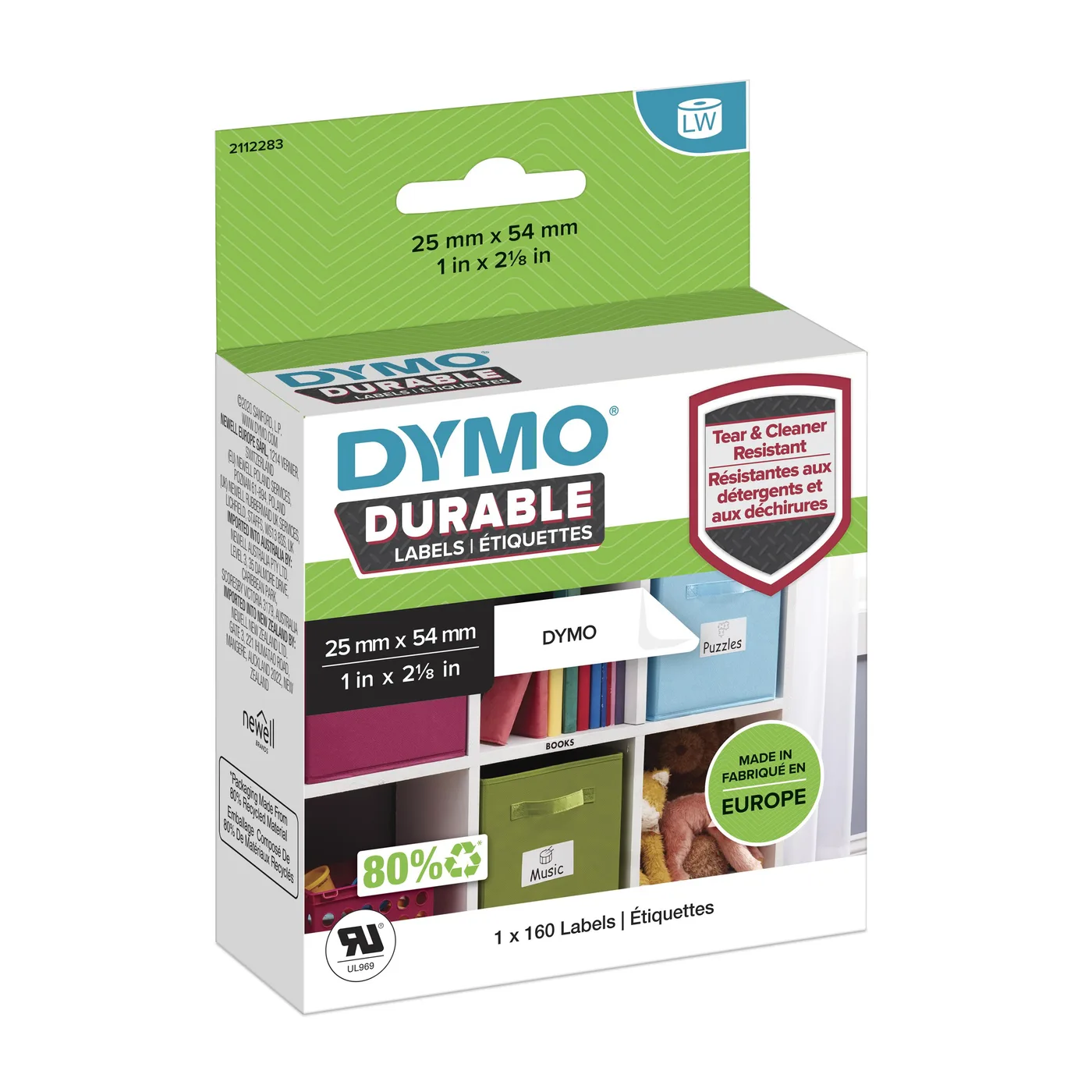Dymo LW ADRESS LABEL WHITE/25X54MM 1 ROLL 160 LABELS — materiał do drukarek etykiet