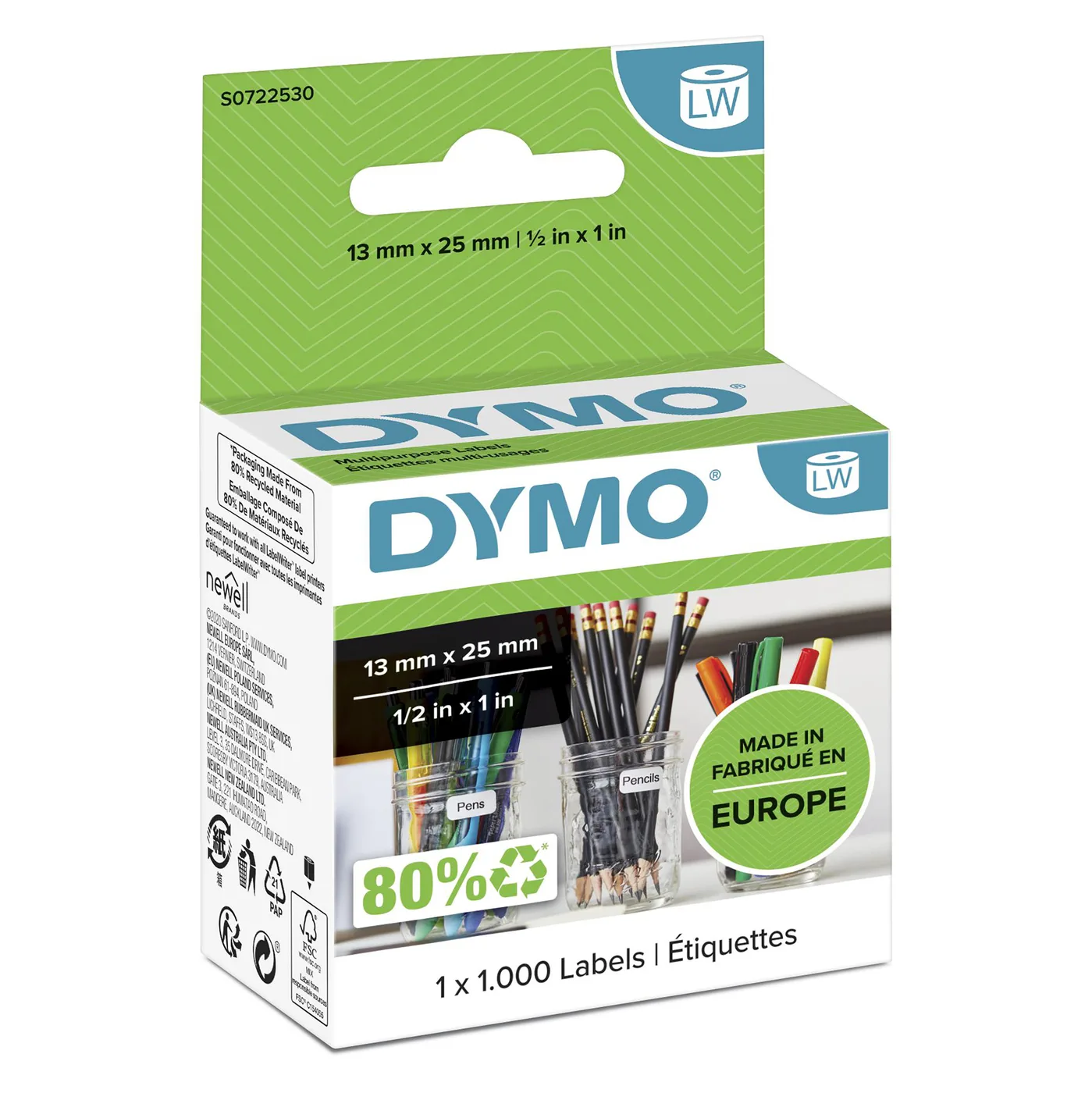 Dymo LW-LABELS 12X 24MM/WHITE 1X 1000PCS — materiał do drukarek etykiet