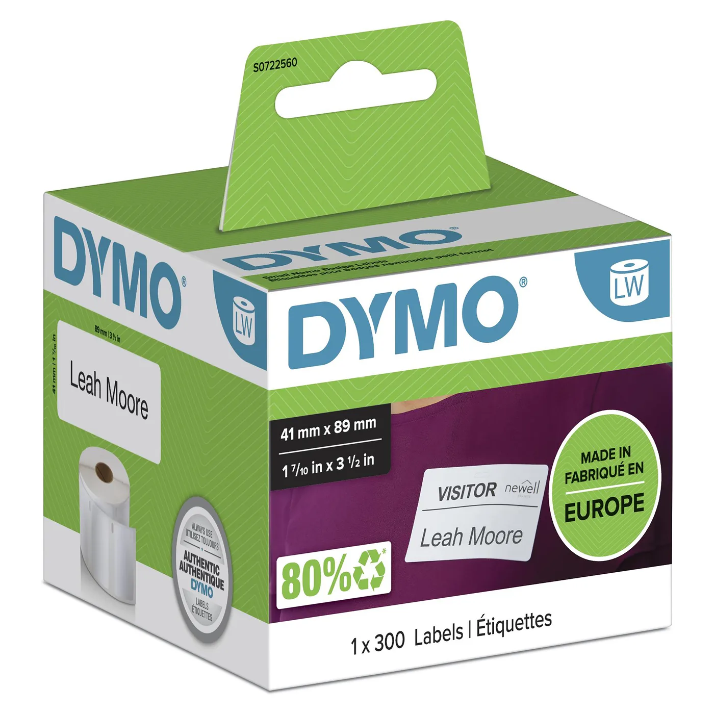 Dymo LW-LABELS 41X 89MM NAME BADGE/WHITE 1X 300 PCS — materiał do drukarek etykiet