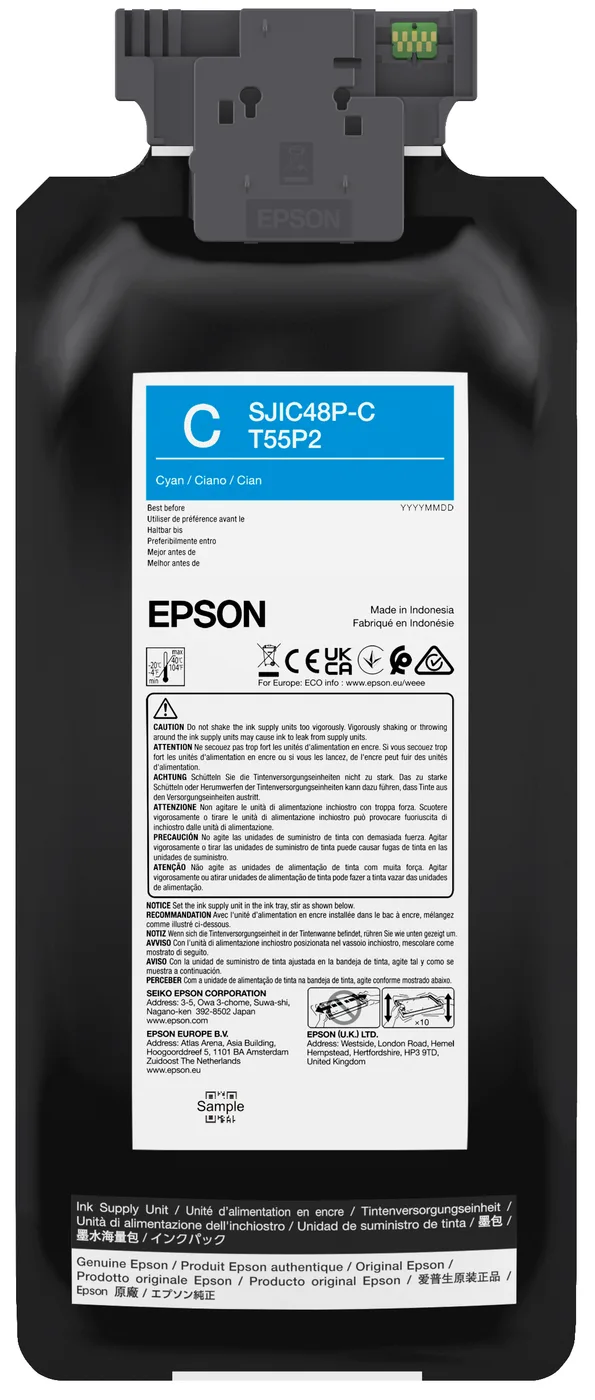Epson SJIC48P-C INK CARTRIDGE CW/C8000E CYAN — materiał do drukarek etykiet