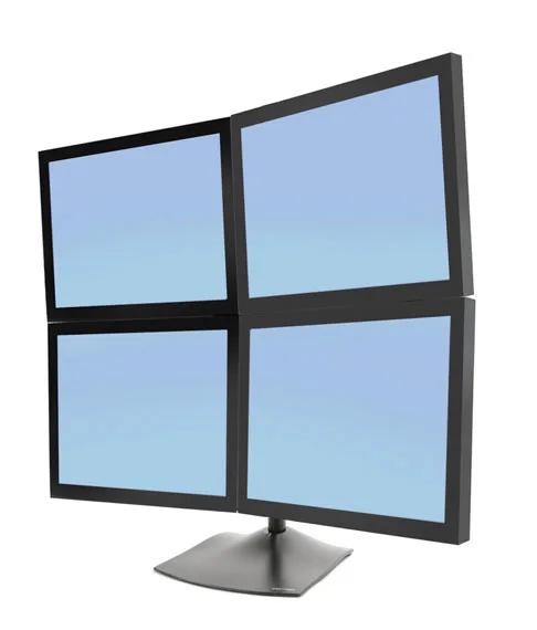Ergotron DS100 SERIE QUAD LCD STAND/BLACK MAX 24IN CROSSBAR 4CLAMP — uchwyt do monitora
