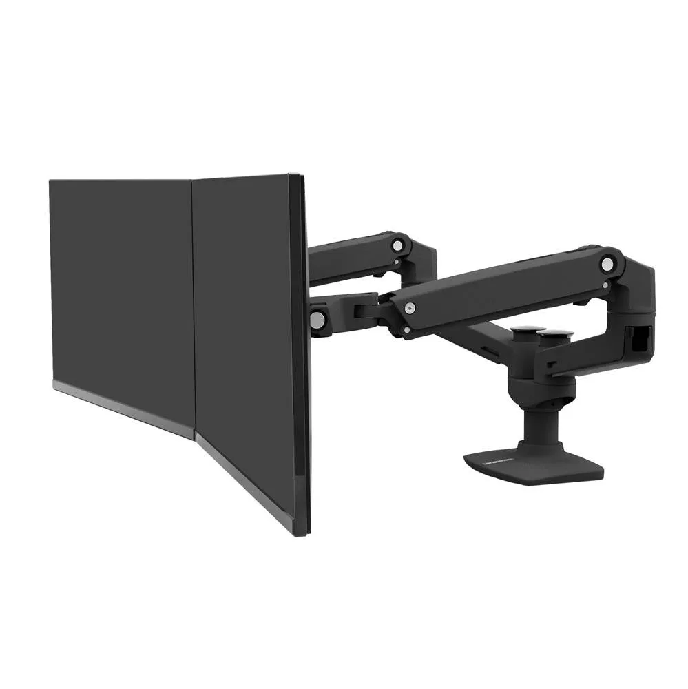 Ergotron LX DUAL SIDE-BY-SIDE ARM/27IN MIS-D 10Y W MATTE BLACK — uchwyt do monitora