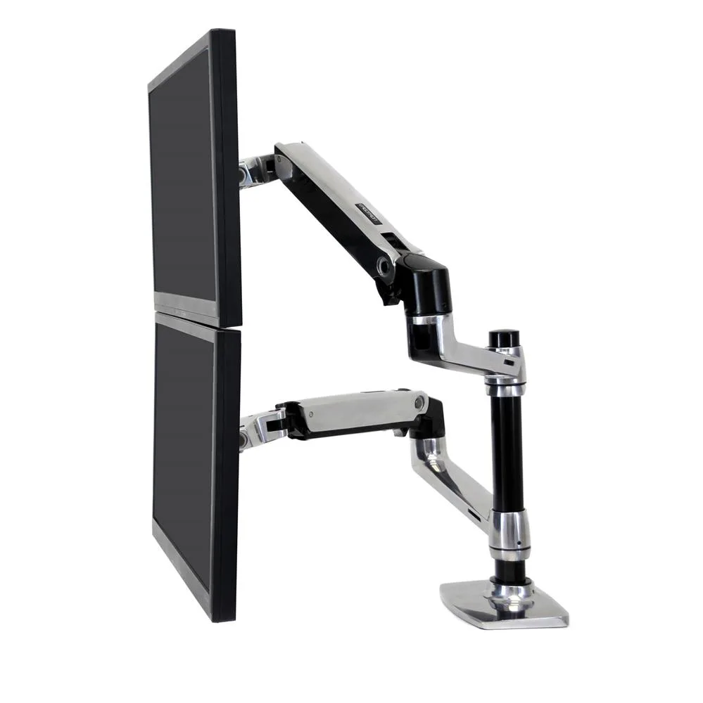 Ergotron LX DUAL STACKING ARM POLISHED/24IN 18.1KG LIFT33 MIS-D 10Y WA — uchwyt do monitora