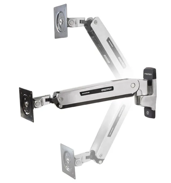 Ergotron INTERACTIVE ARM WALL POLISHED/42IN 3.2-11.3KG LIFT50 MIS-D/E/F — uchwyt do monitora