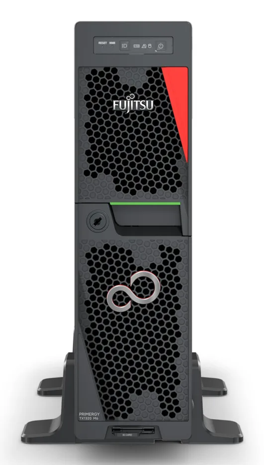 Fujitsu PRIMERGY TX1320 M6 SFF-4 Xeon 6369P 32GB SW-RAID noHDD 2x1Gb 1x500W Titanium low noise TPM eLCM iRMC Advanced Pack 1YOS — serwer