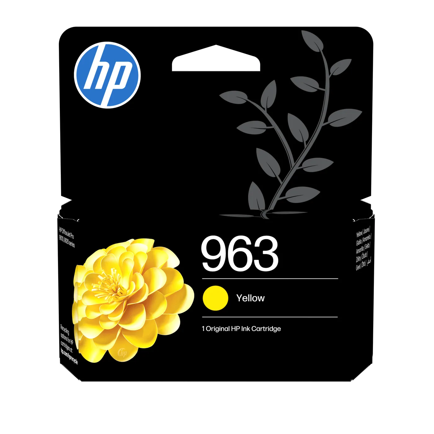 HP INK CARTRIDGE NO 963 YELLOW/DE/FR/NL/BE/UK/IT/SE — tusz