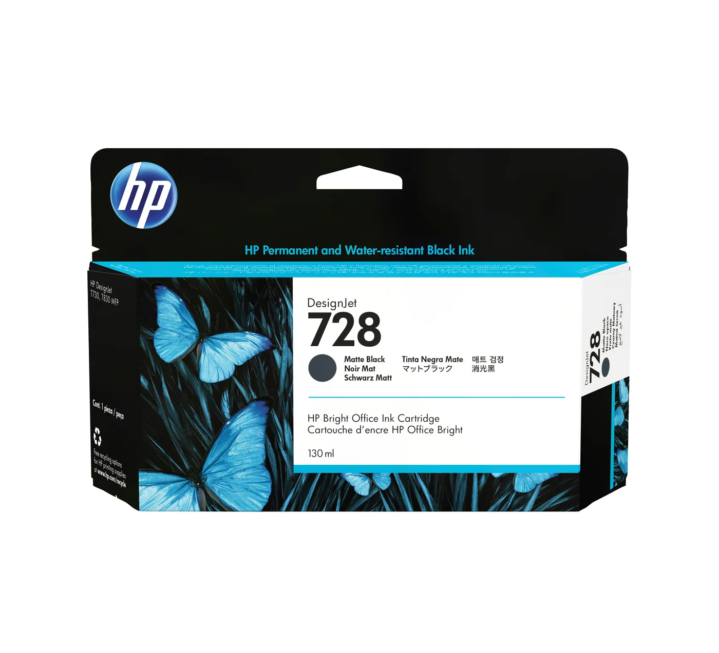 HP 728 130-ML MATTE BLACK/DESIGNJET INK CARTRIDGE — tusz