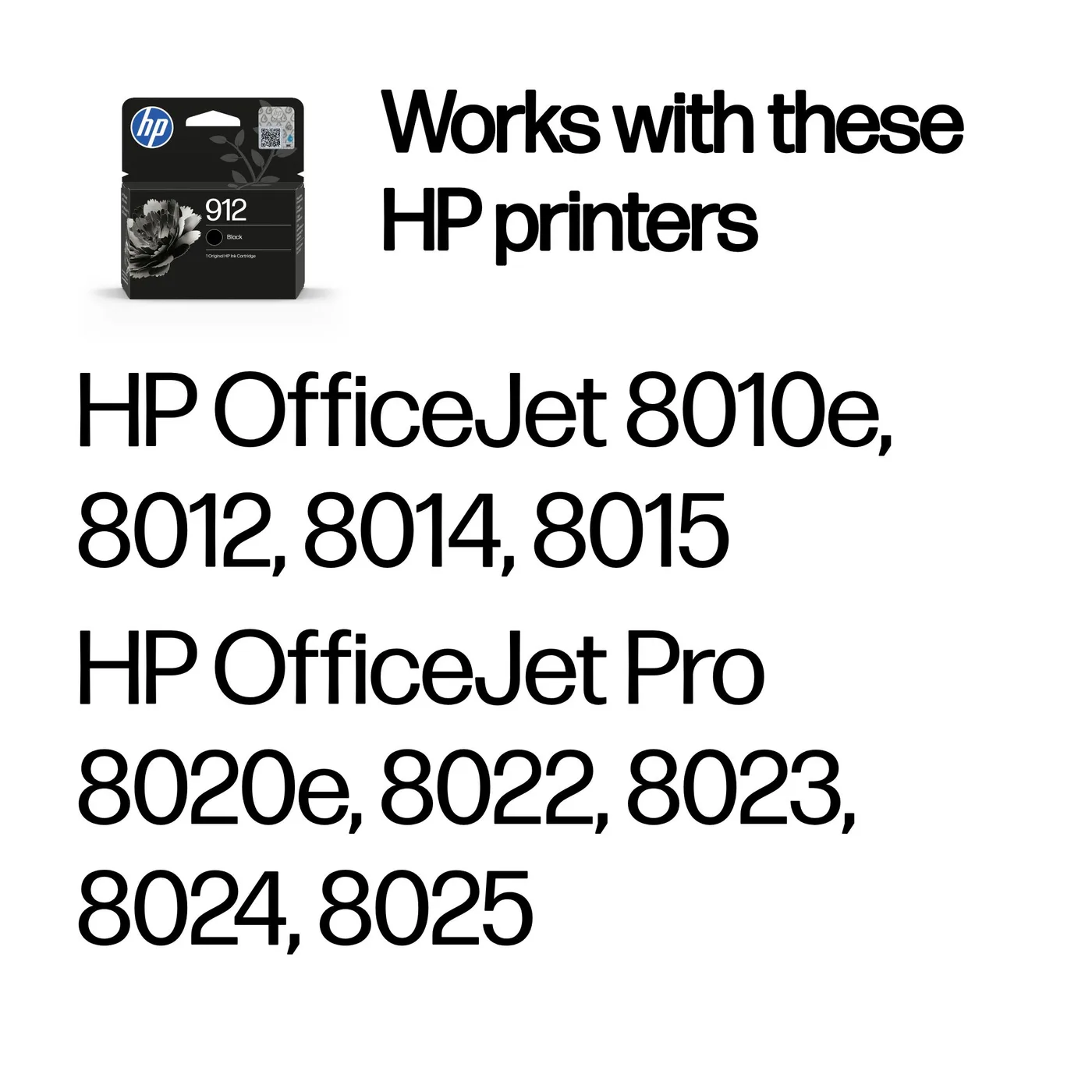 HP 912 BLACK ORIGINAL INK/CARTRIDGE — tusz