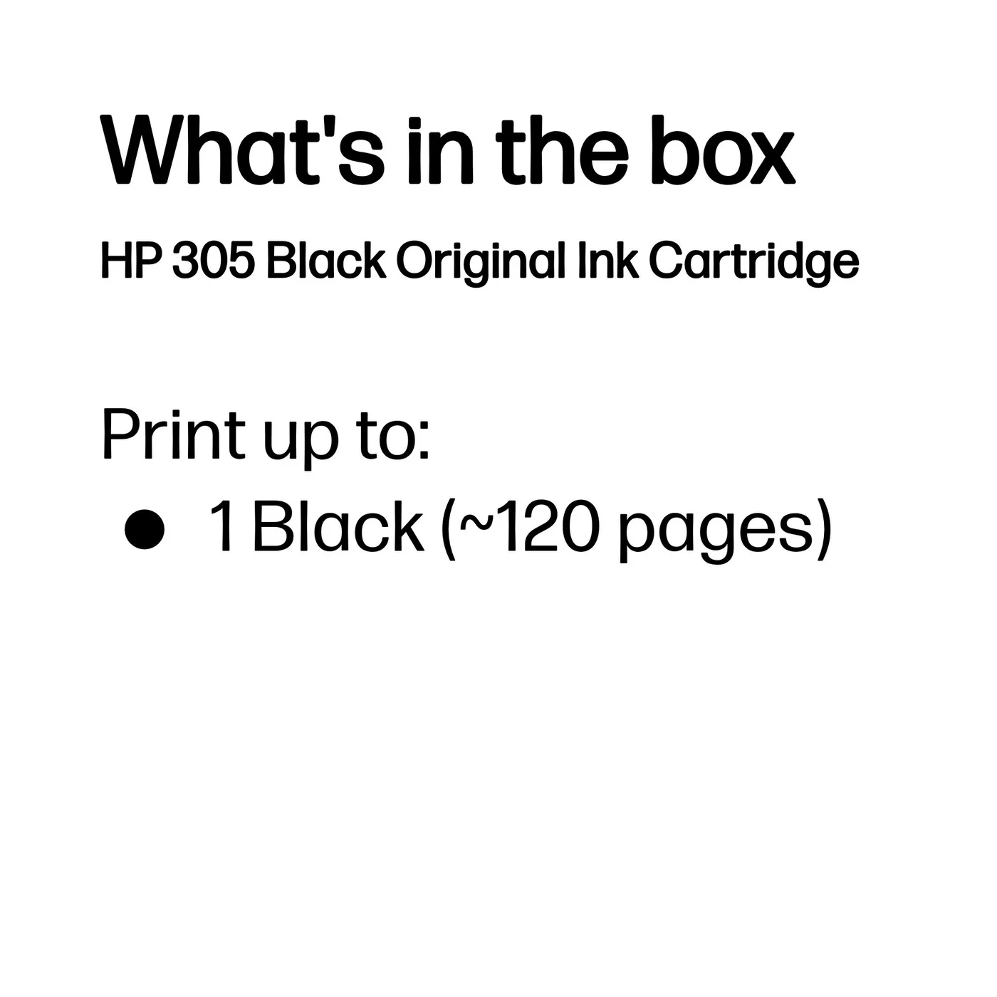 HP 305 BLACK ORIGINAL INK/CARTRIDGE — toner
