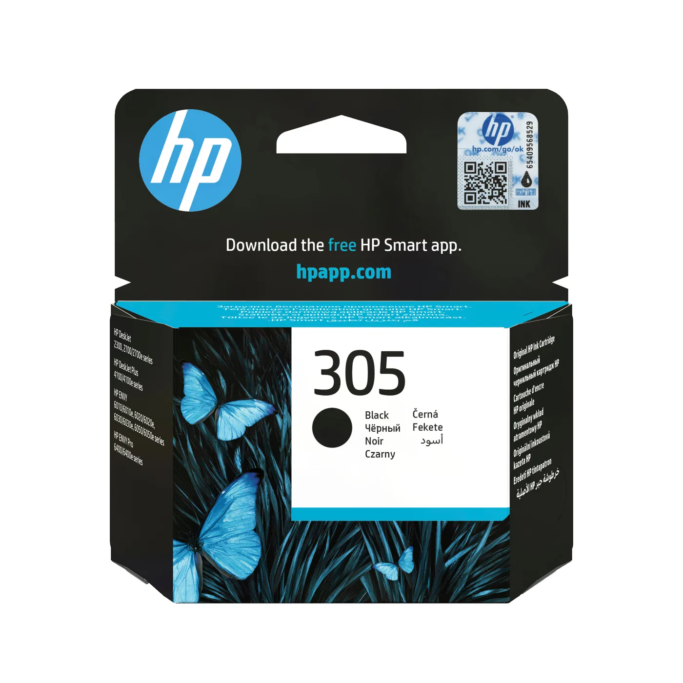 HP 305 BLACK ORIGINAL INK/EN/RU/FR/PL/CZ/HU CARTRIDGE — tusz