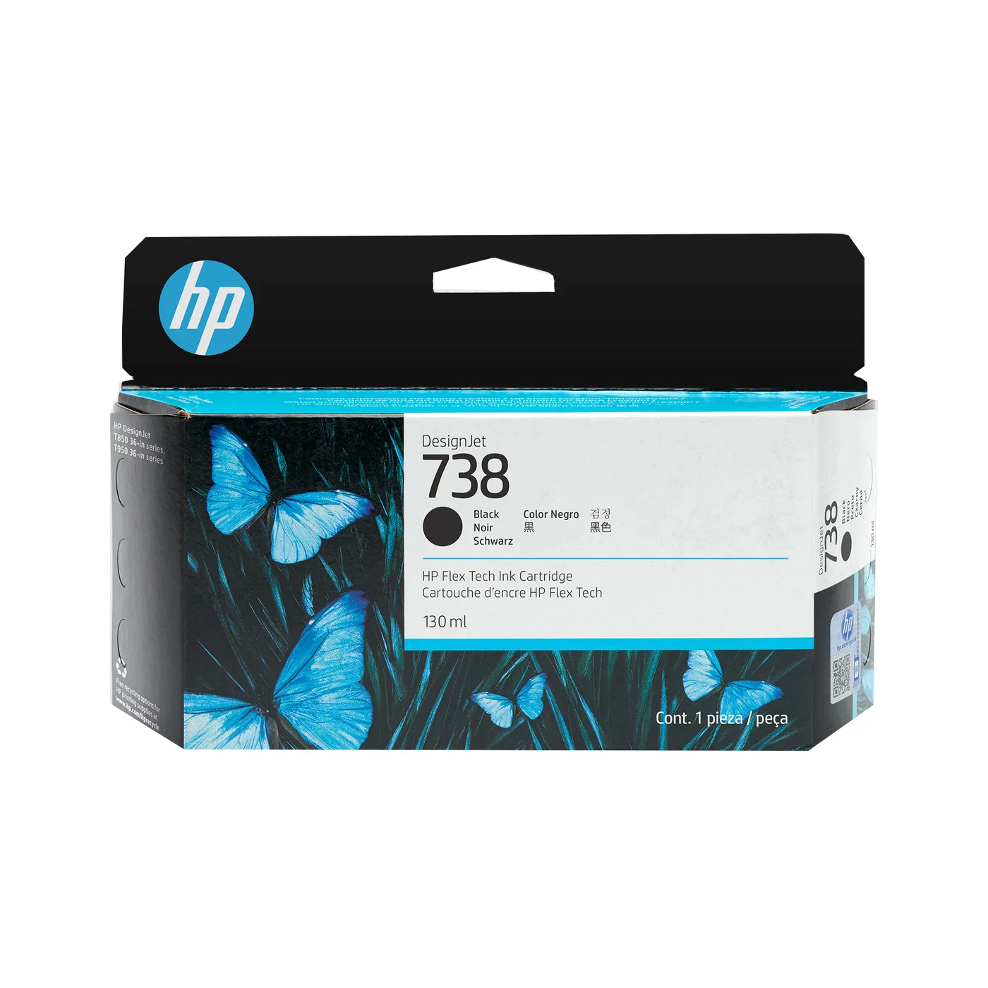 HP 738 130-ML BLACK DESIGNJET INK/CARTRIDGE — toner