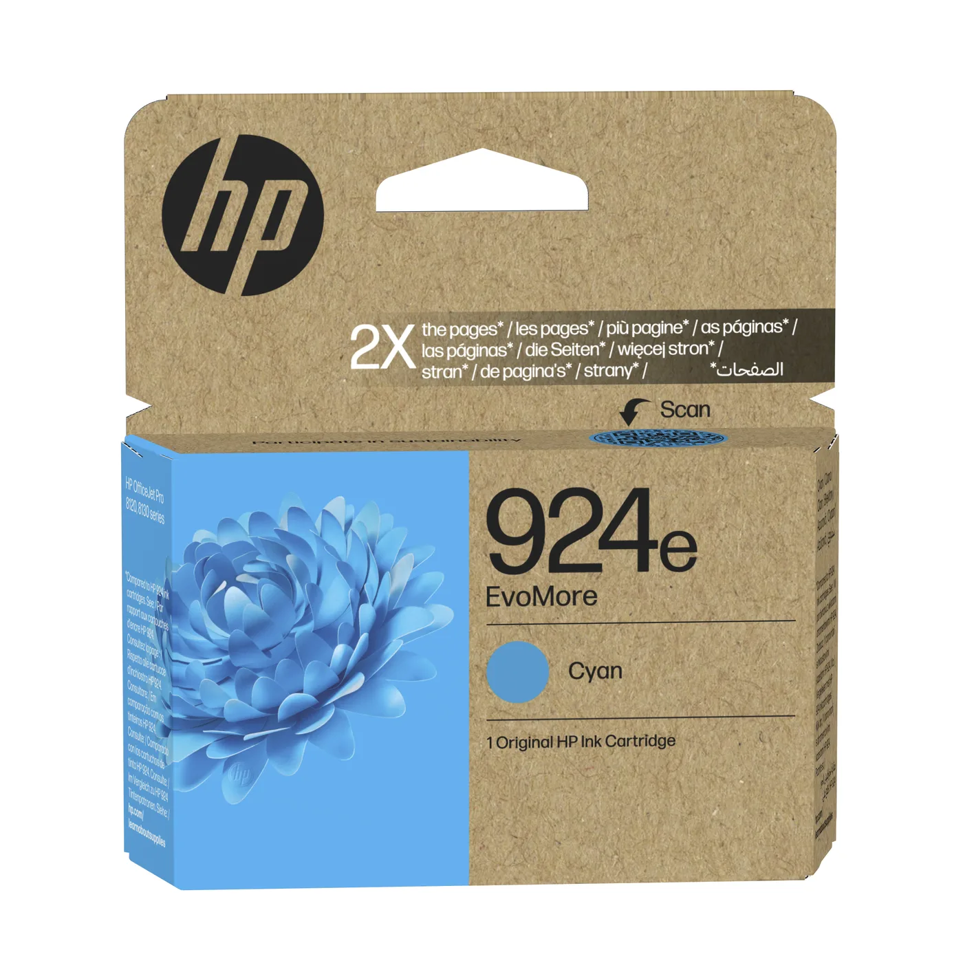HP 924E EVOMORE CYAN/EN/DE/PL/CZ INK CARTRIDGE — tusz