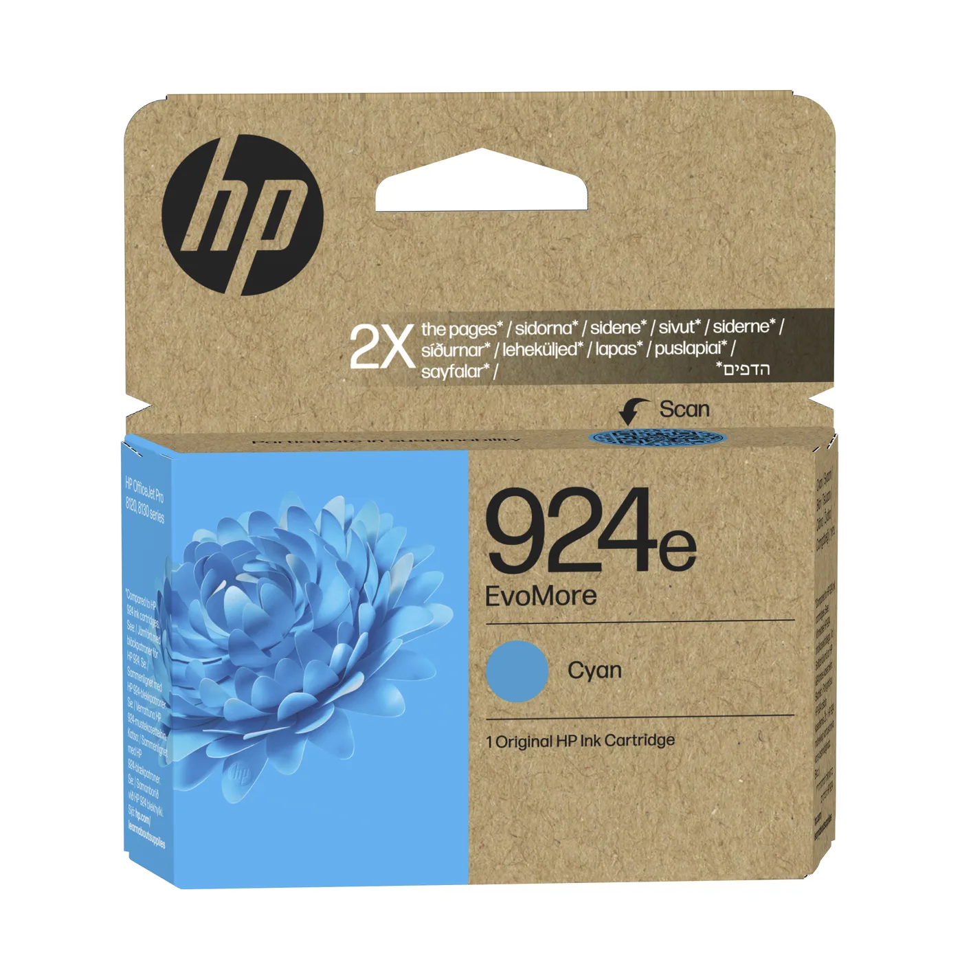 HP 924E EVOMORE CYAN ORIGINAL/INK CARTRIDGE — tusz