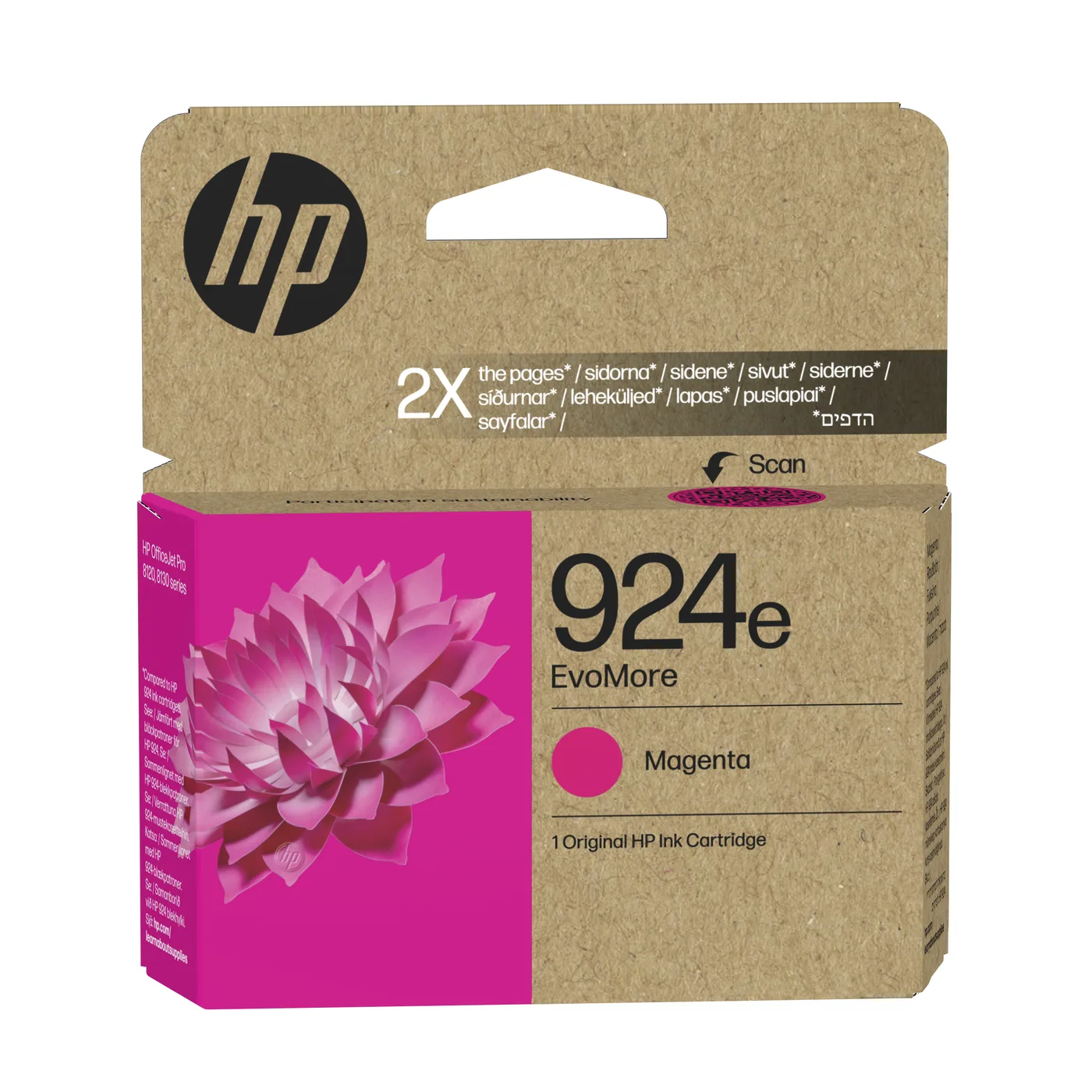 HP 924E EVOMORE MAGENTA/ORIGINAL INK CARTRIDGE — tusz