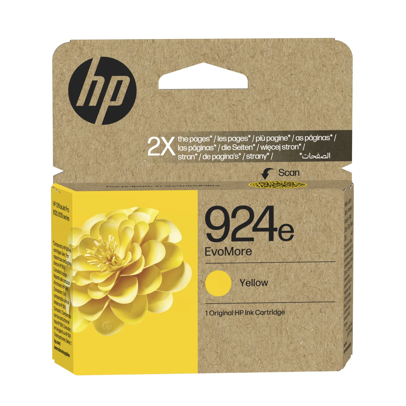 HP 924E EVOMORE YELLOW/EN/DE/PL/CZ INK CARTRIDGE — tusz