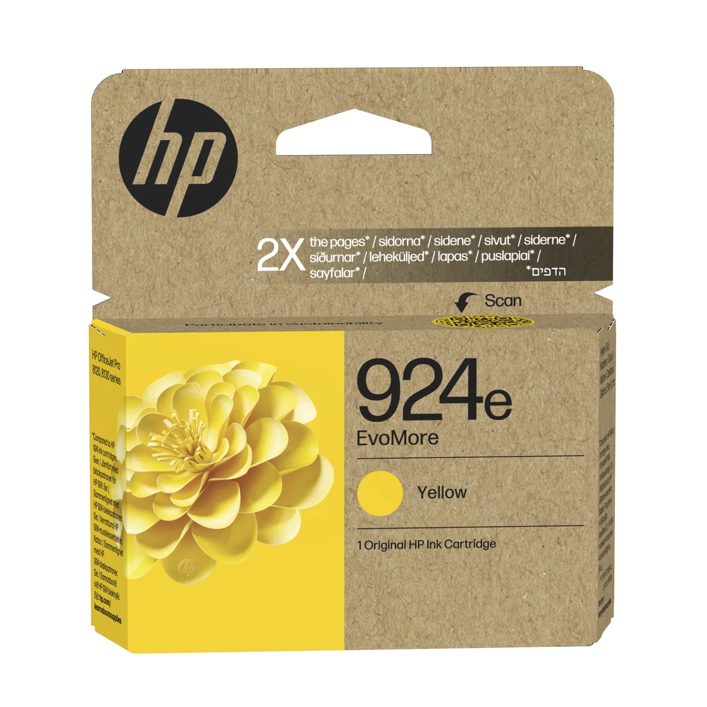 HP 924E EVOMORE YELLOW ORIGINAL/INK CARTRIDGE — tusz