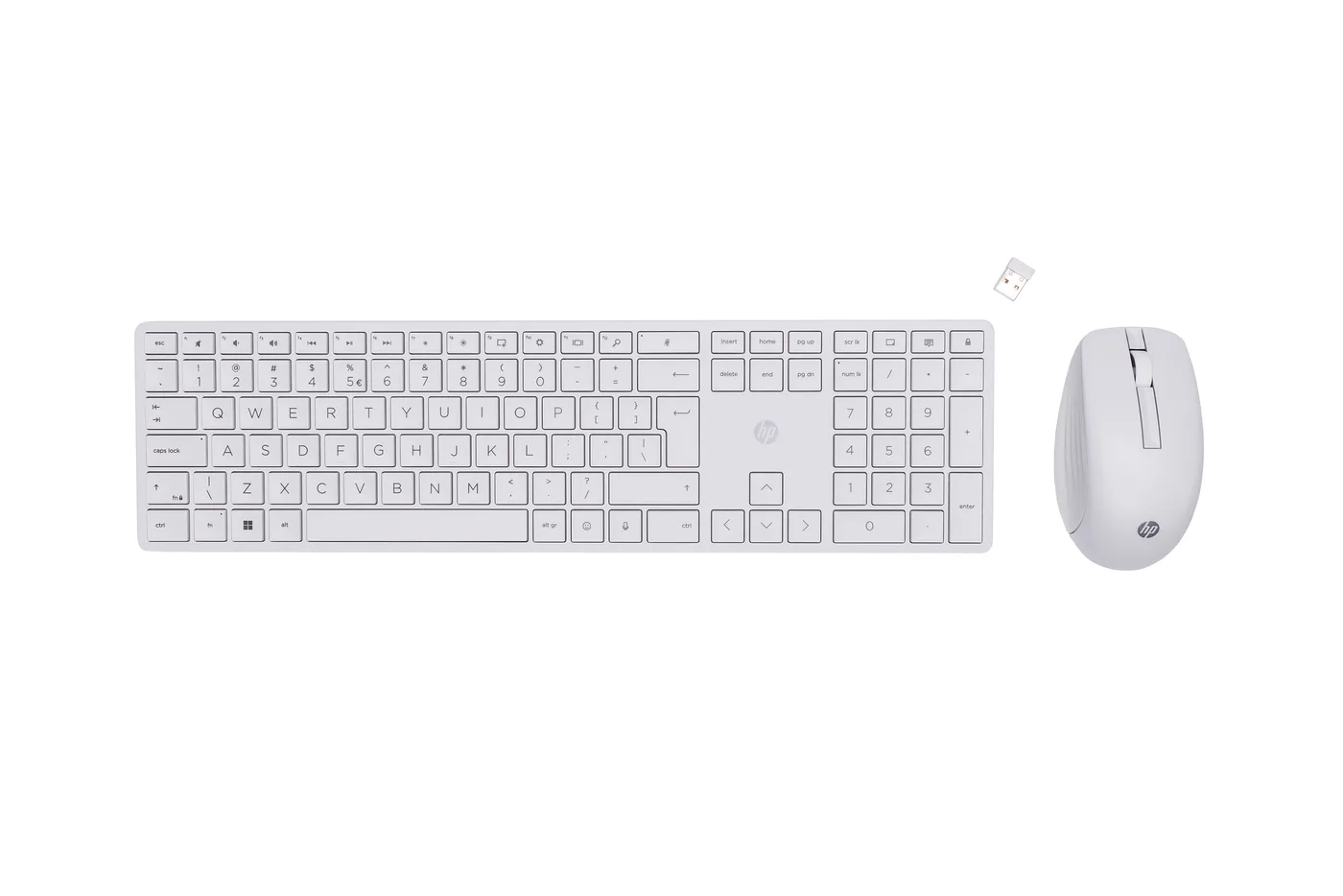 Zestaw bezprzewodowy myszy i klawiatury HP 650 - biały — klawiatura