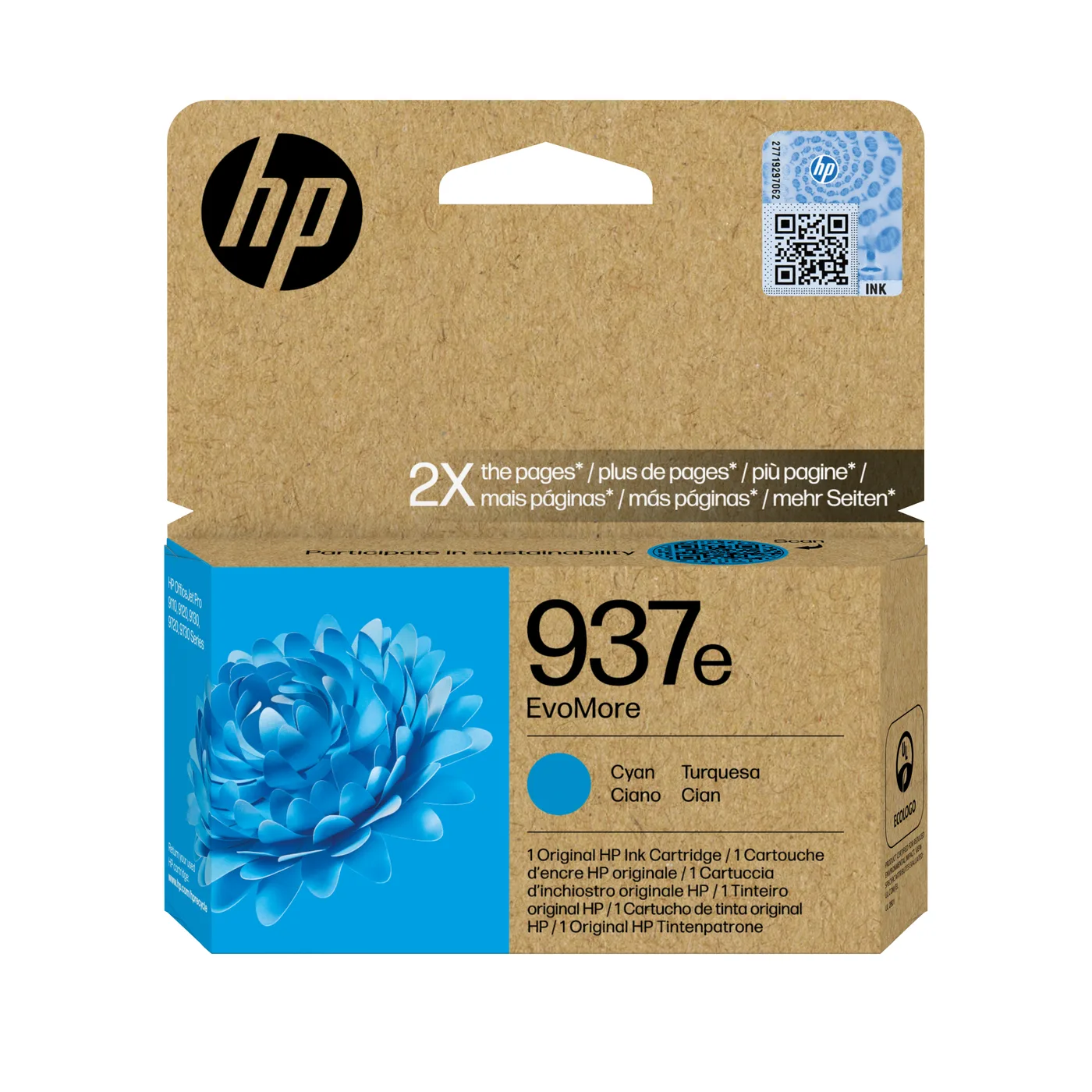 HP 937E EVOMORE CYAN/EN/DE/PL/CZ INK CARTRIDGE — tusz