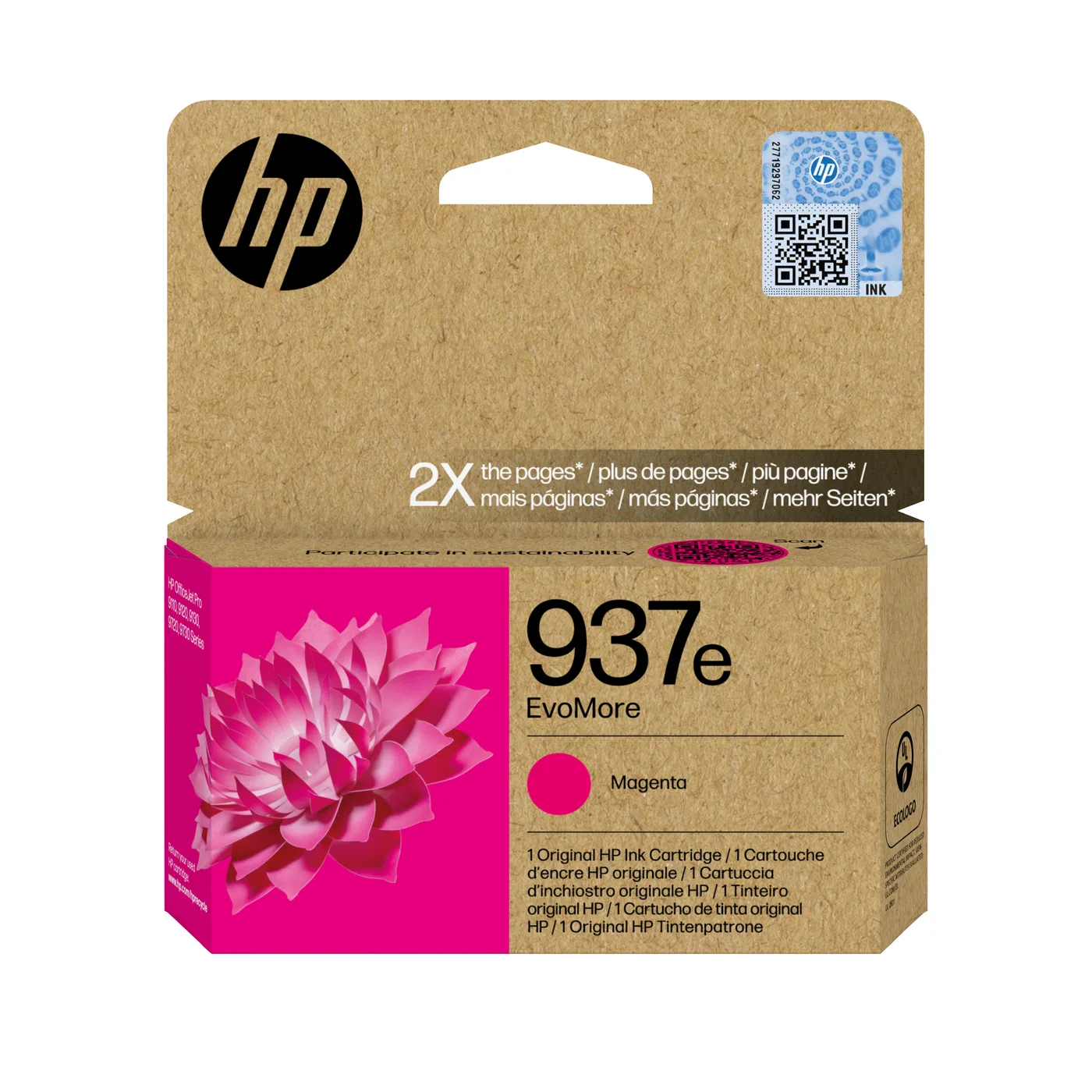 HP 937E EVOMORE MAGENTA/EN/DE/PL/CZ INK CARTRIDGE — tusz