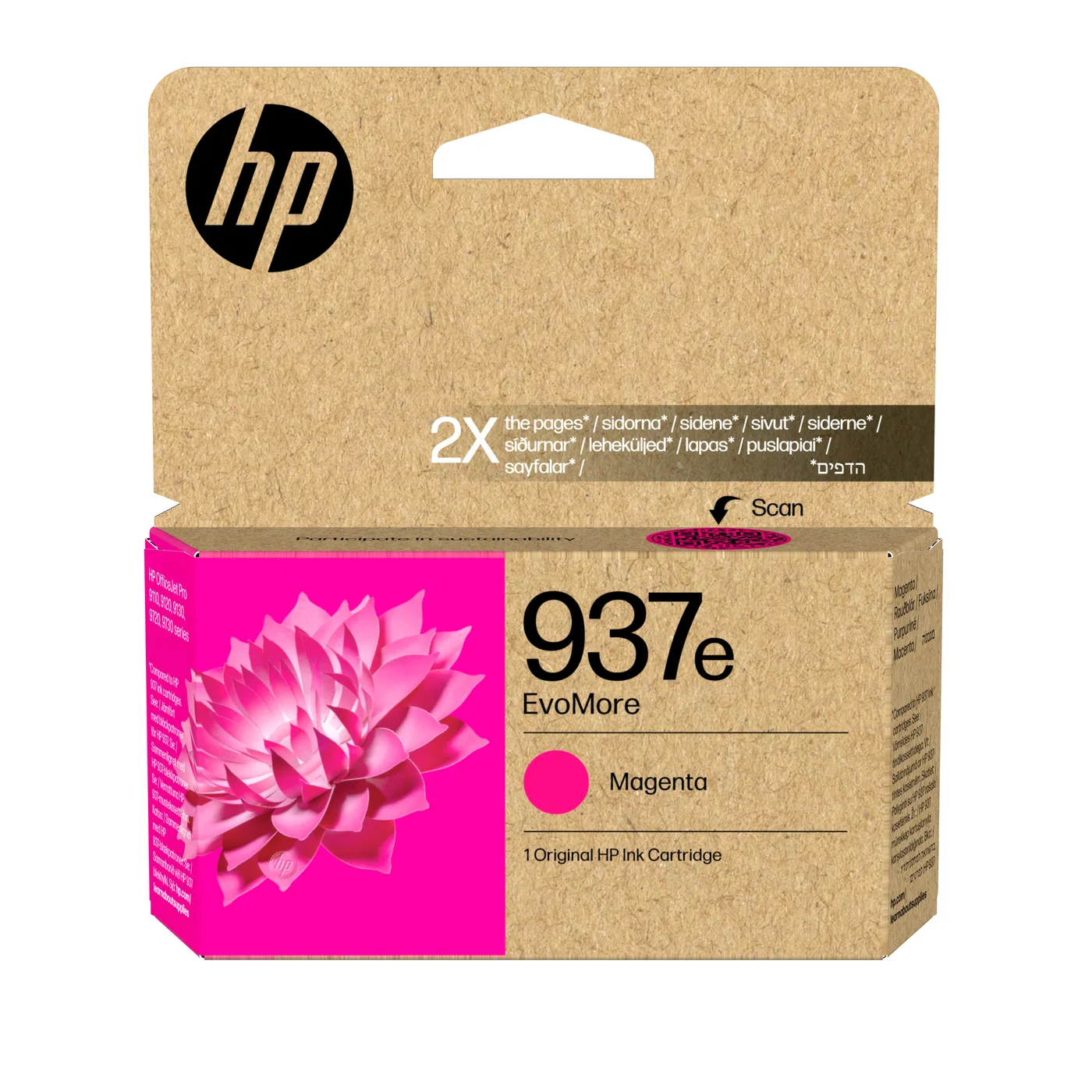 HP 937E EVOMORE MAGENTA/ORIGINAL INK CARTRIDGE — tusz