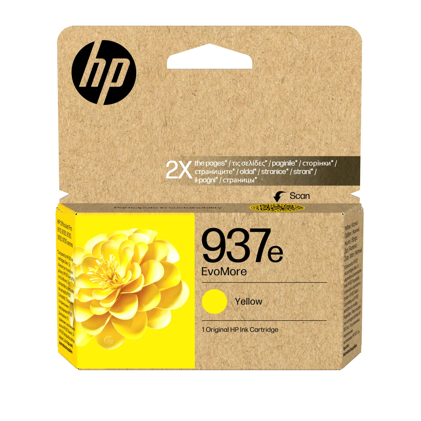 HP 937E EVOMORE YELLOW/EN/DE/PL/CZ INK CARTRIDGE — tusz