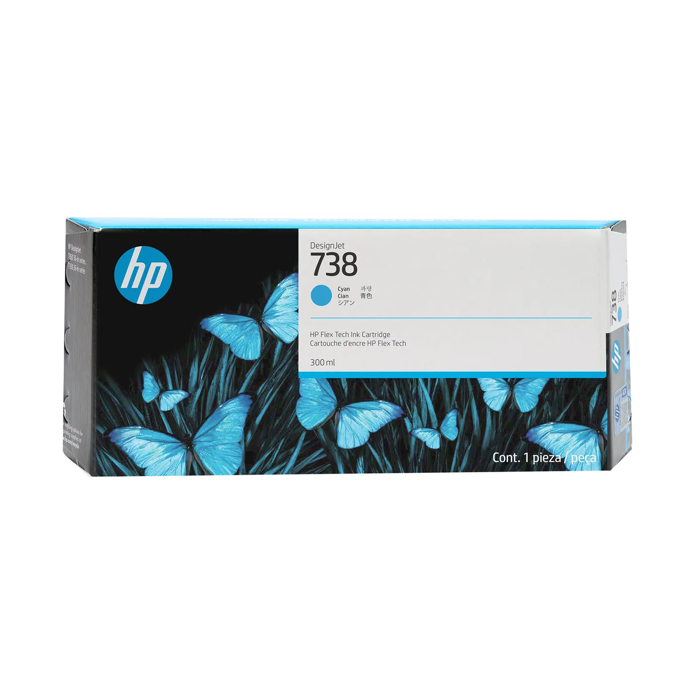 HP 738 300-ML CYAN DESIGNJET INK/CARTRIDGE — tusz