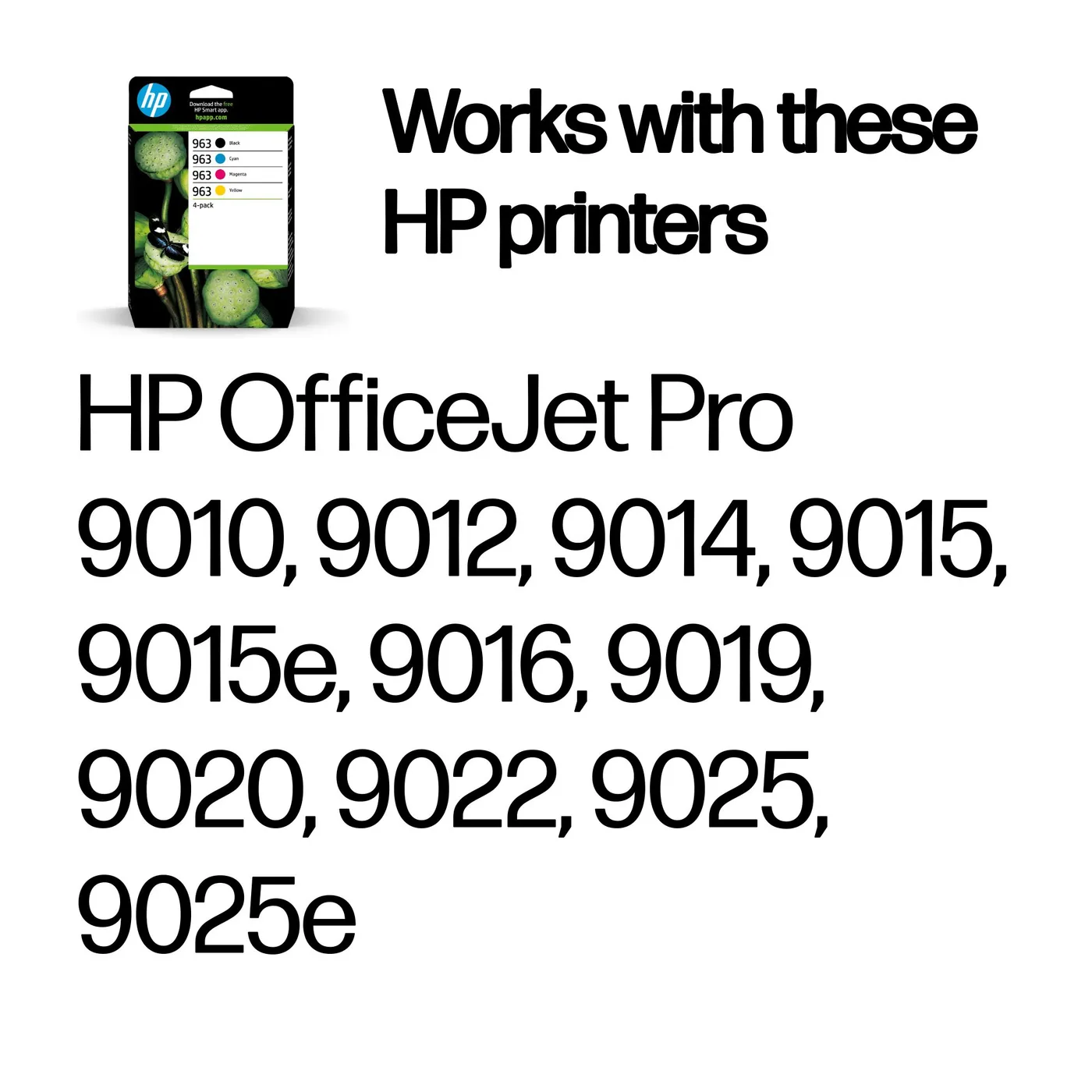 HP 963 4-PACK/BLACK/CYAN/MAGENTA/YELLOW ORIGIN — tusz