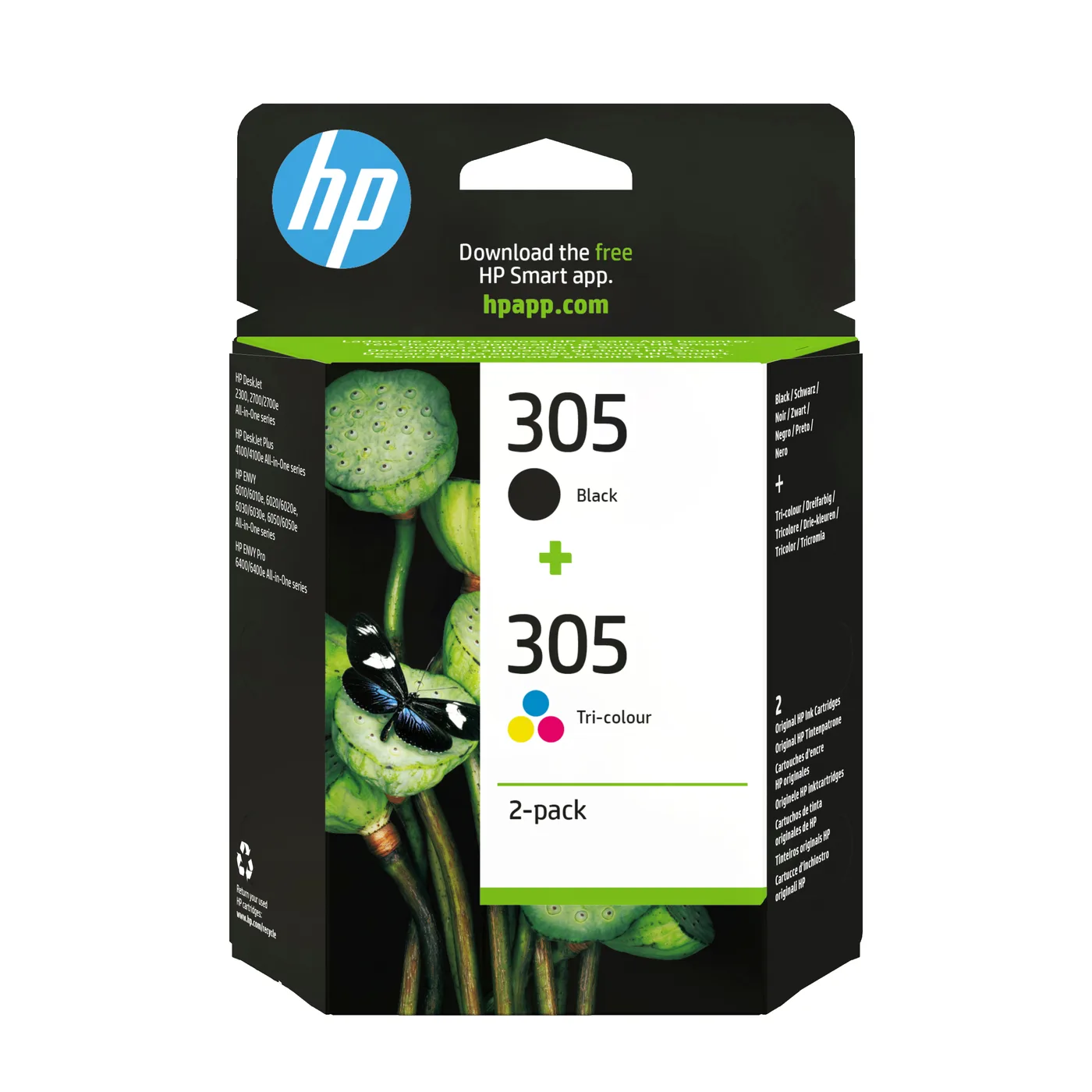 HP 305 2-PACK TRI-COLOR/BLACK/ORIGINAL INK CARTRIDGE — tusz