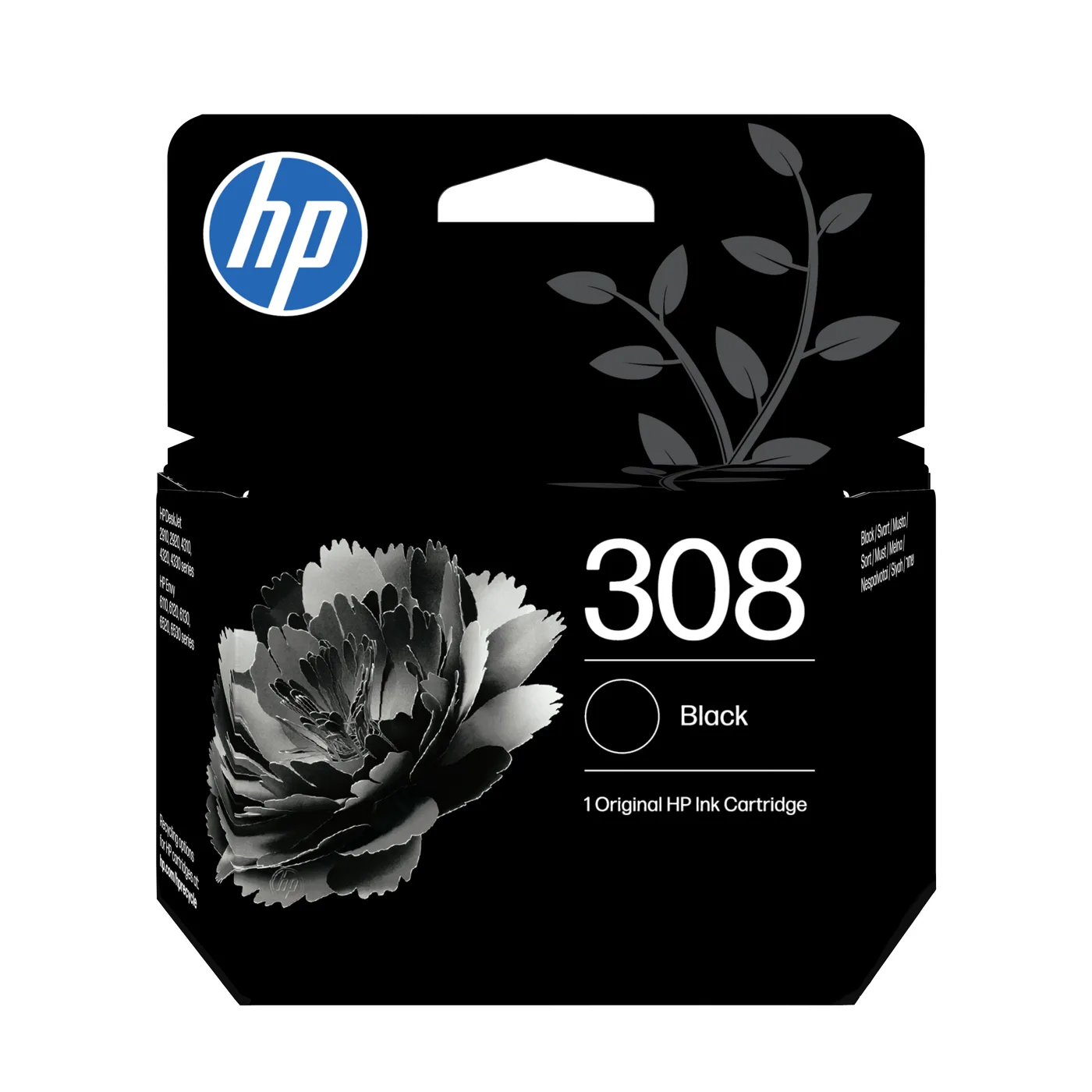 HP 308 BLACK ORIGINAL INK/CARTRIDGE — toner