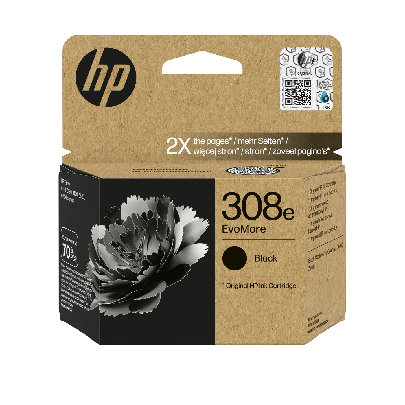HP 308E EVOMORE BLACK ORIGINAL/EN/DE/PL/CZ/NL INK CARTRIDGE — tusz