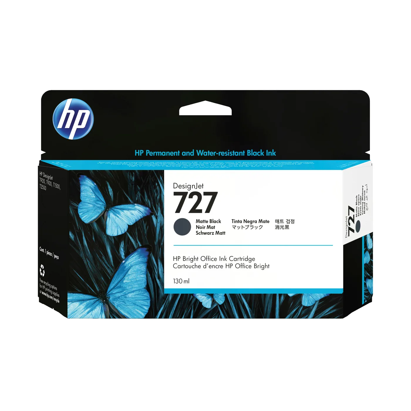 INK CARDRIDGE HP 727/130-ML MATE BLACK — tusz