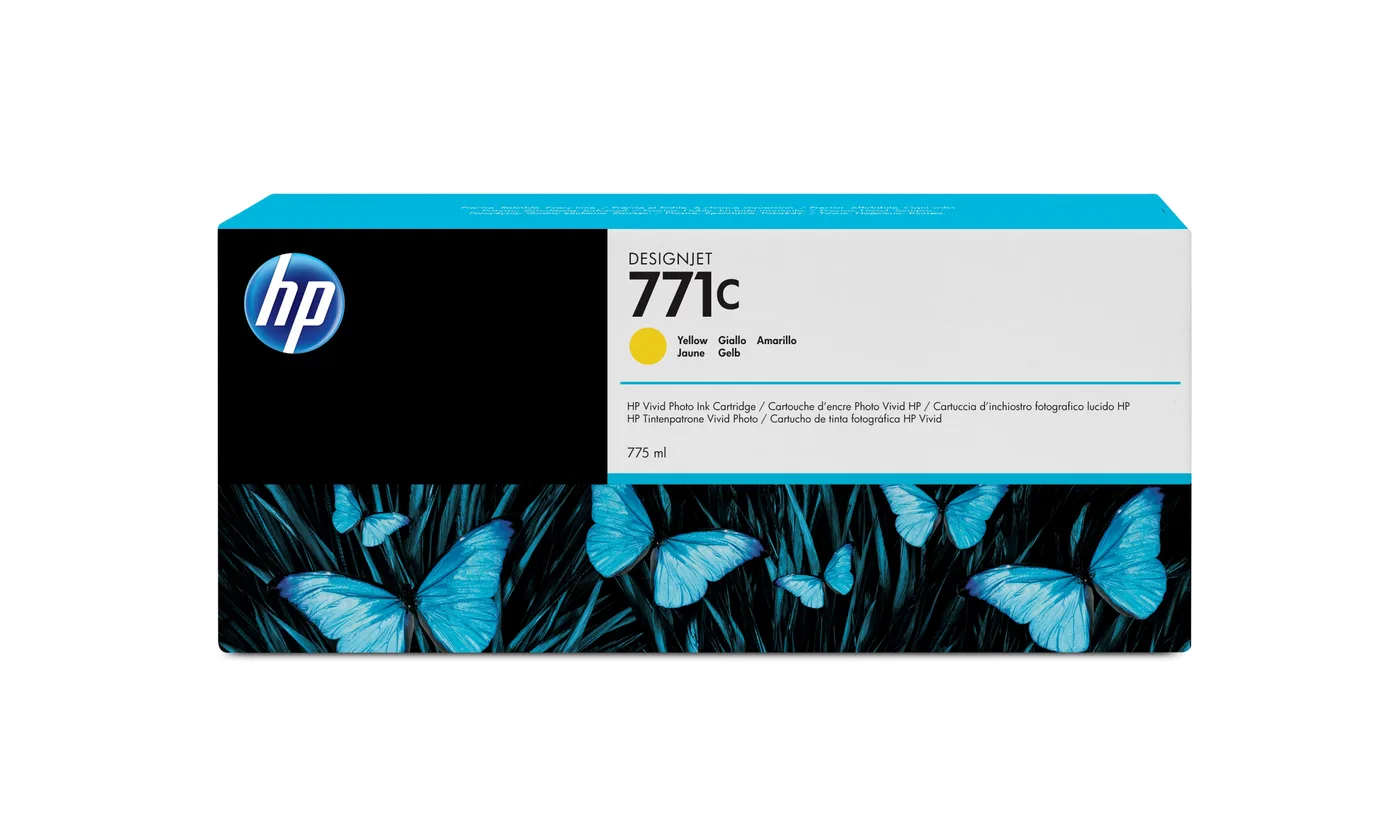 HP INK CARTRIDGE NO 771C/YELLOW DESIGNJET 775-ML — tusz