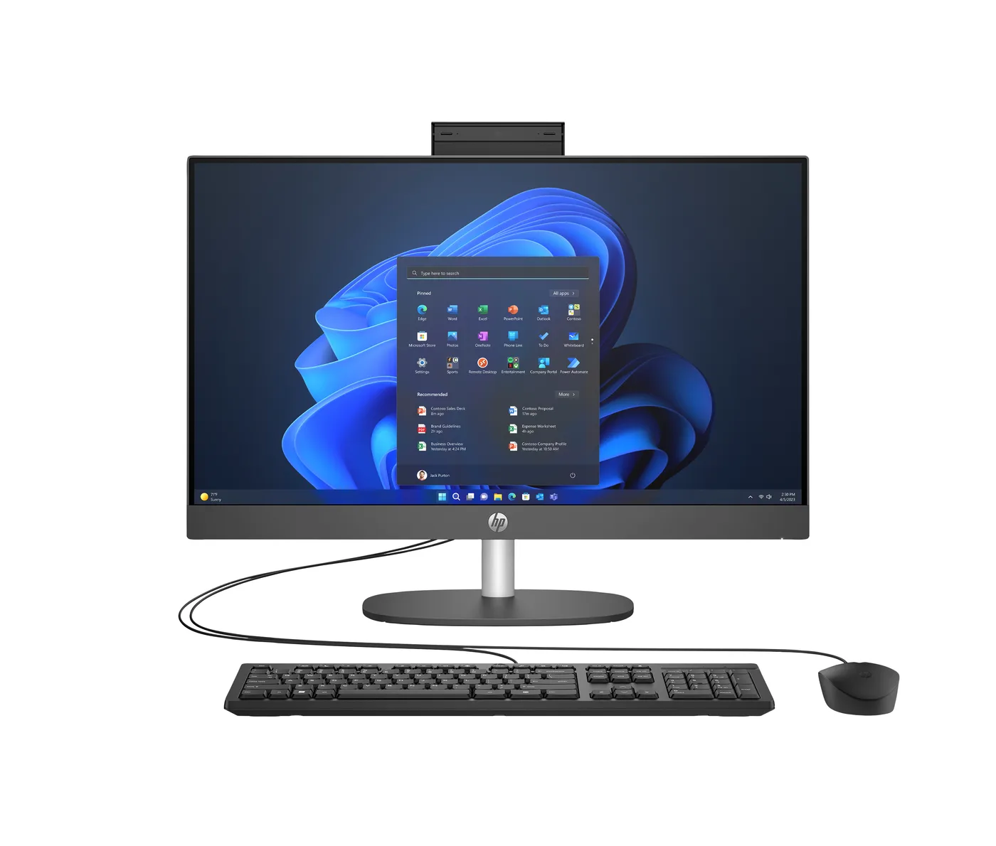 HP ProOne 245 G10 AIO 23.8 FHD IPS AG 250n R5 7520U 16GB 512GB Win11P 3/3/3 — komputer stacjonarny