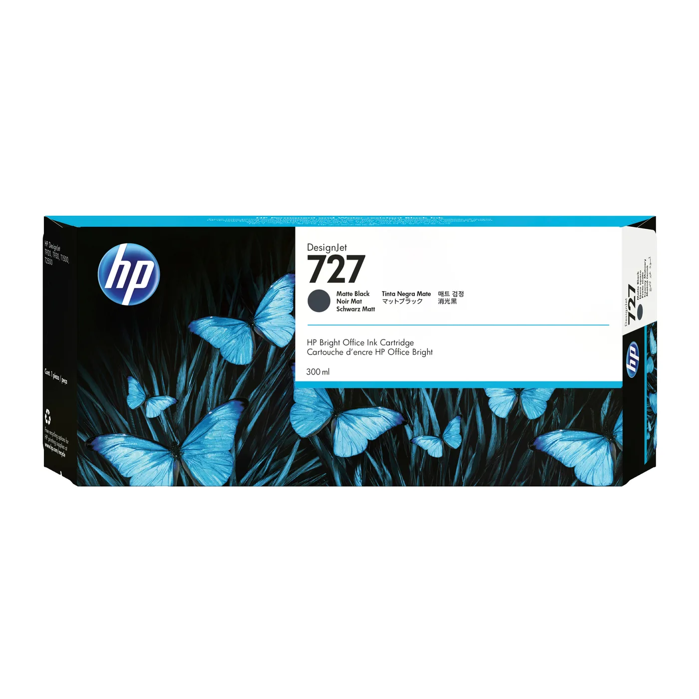 INK CARTRIDGE HP 727/300ML MATTE BLACK ONLY — tusz