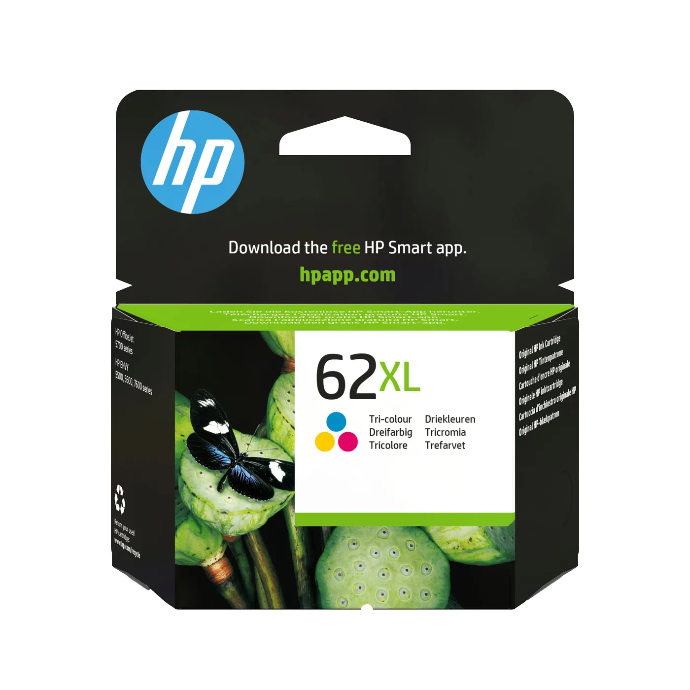 HP 62XL TRI-COLOR INK CARTRIDGE/EN/RU/FR/PL/CZ/HU — tusz