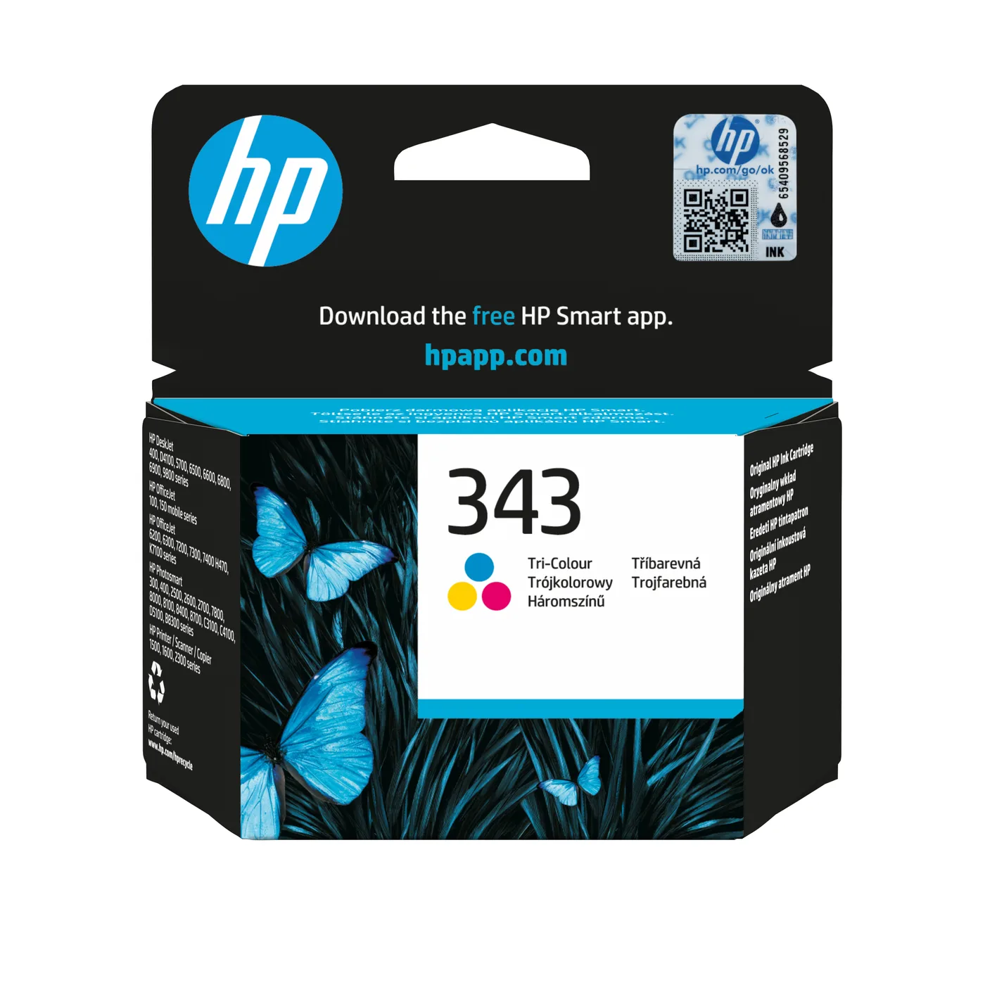 HP 343 TRI-COLOR ORIGINAL INK/EN/PL/HU/CZ/SL CARTRIDGE — tusz