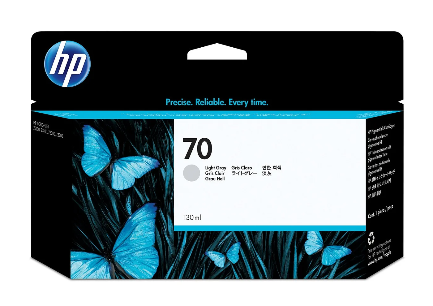 HP 70 130 ML LIGHT GREY INK/FOR DESIGNJET Z2100 Z3100 — tusz
