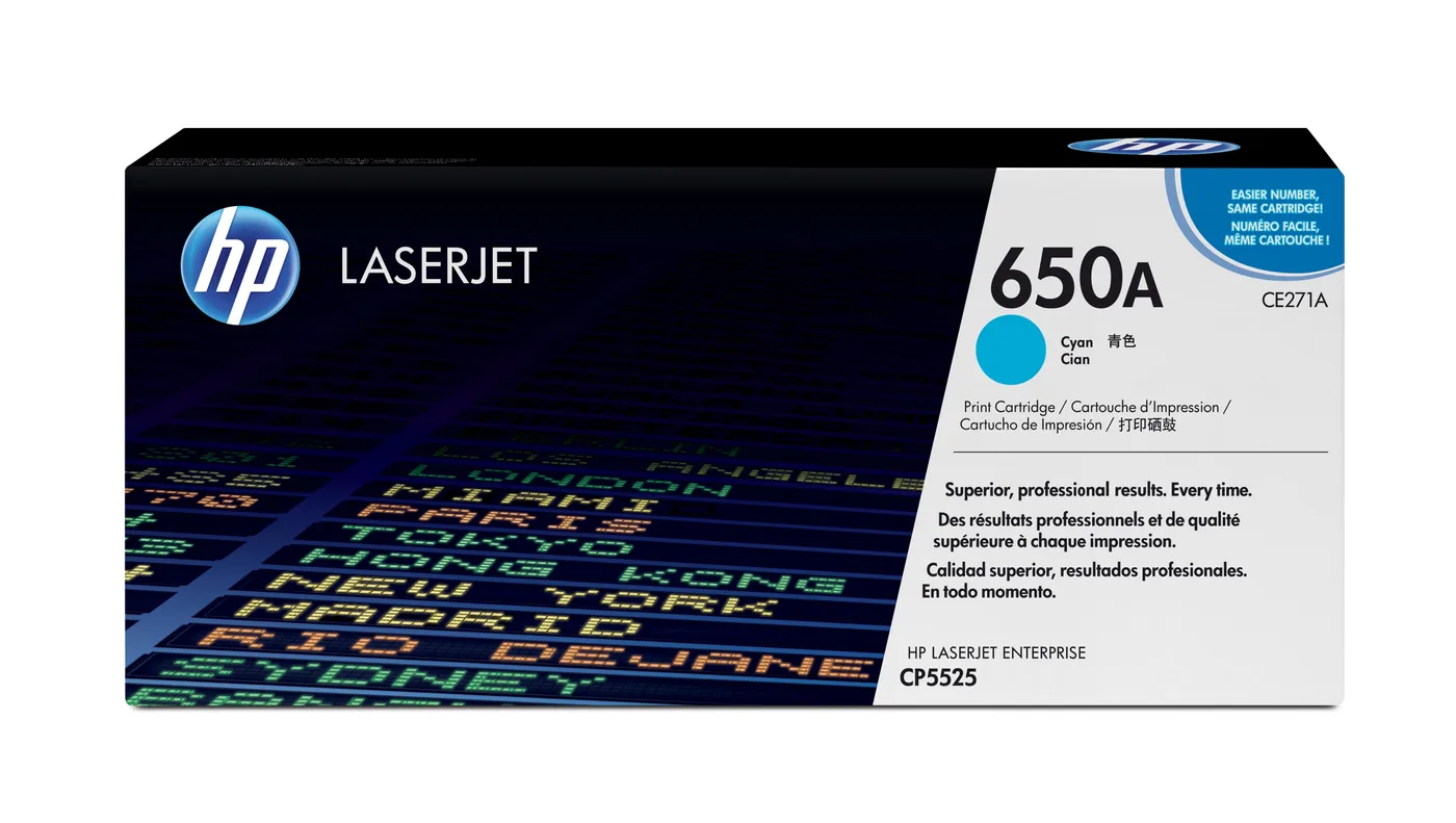 HP TONER CARTRIDGE 650A CYAN — toner