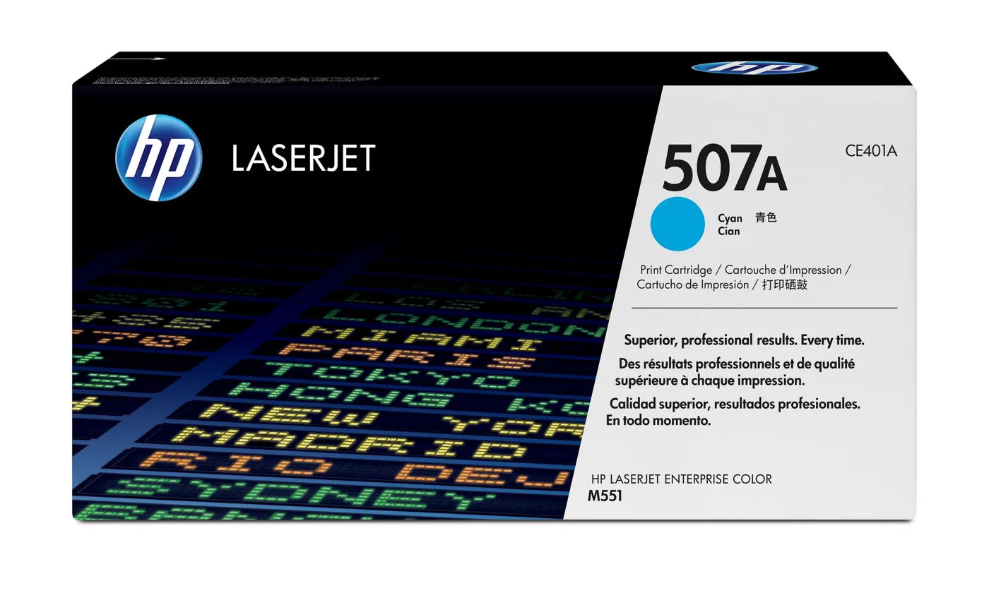 HP TONER CARTRIDGE 507A CYAN — toner