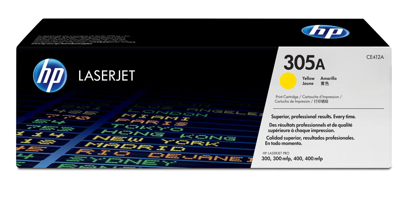 HP TONER CARTRIDGE 305A YELLOW — toner