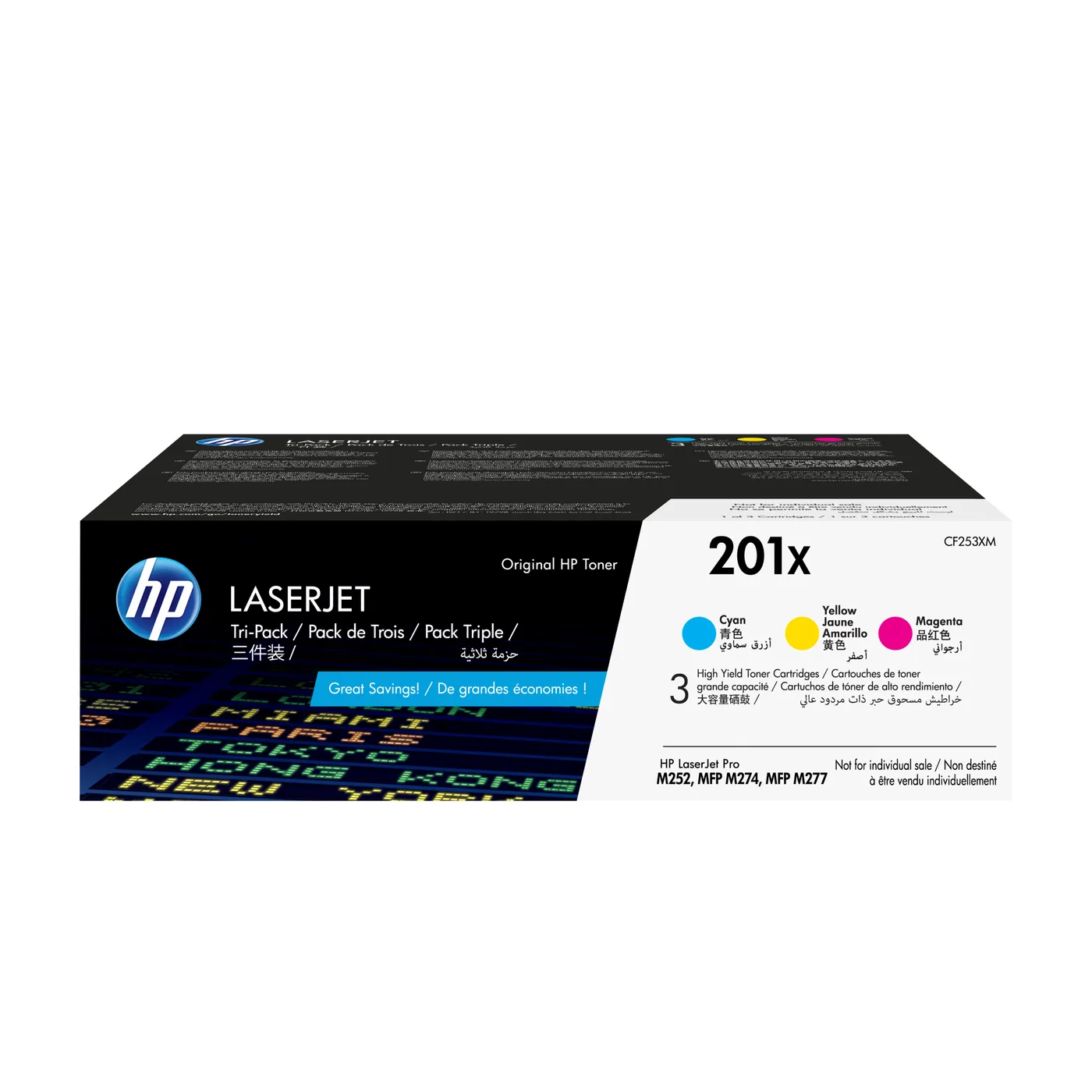 HP TONER CARTRIDGE 201X C/Y/M/TRIPLE PACK — toner