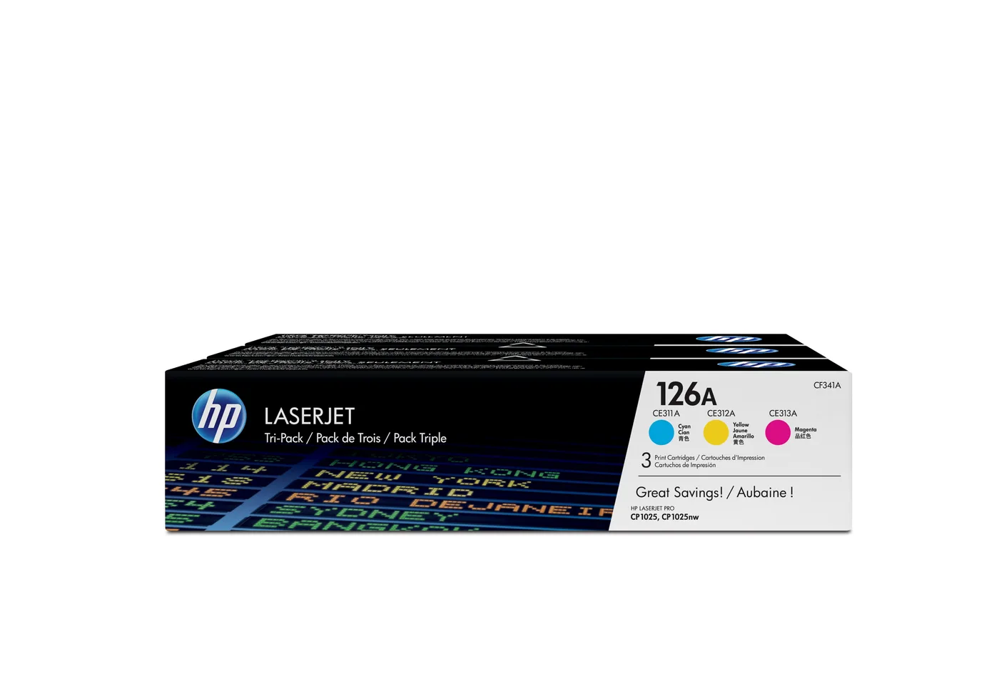 HP TONER CARTRIDGE 126A C/Y/M/TRIPLE PACK — toner