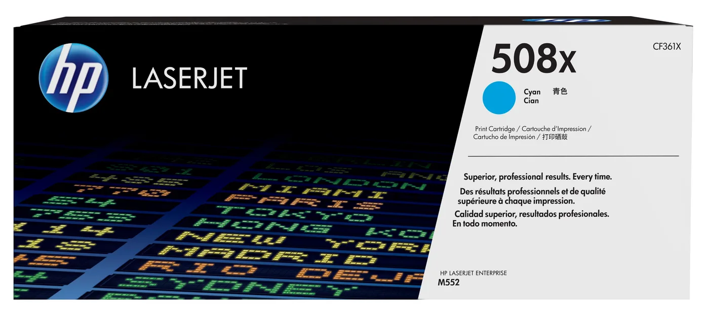 HP TONER CARTRIDGE 508X CYAN — toner