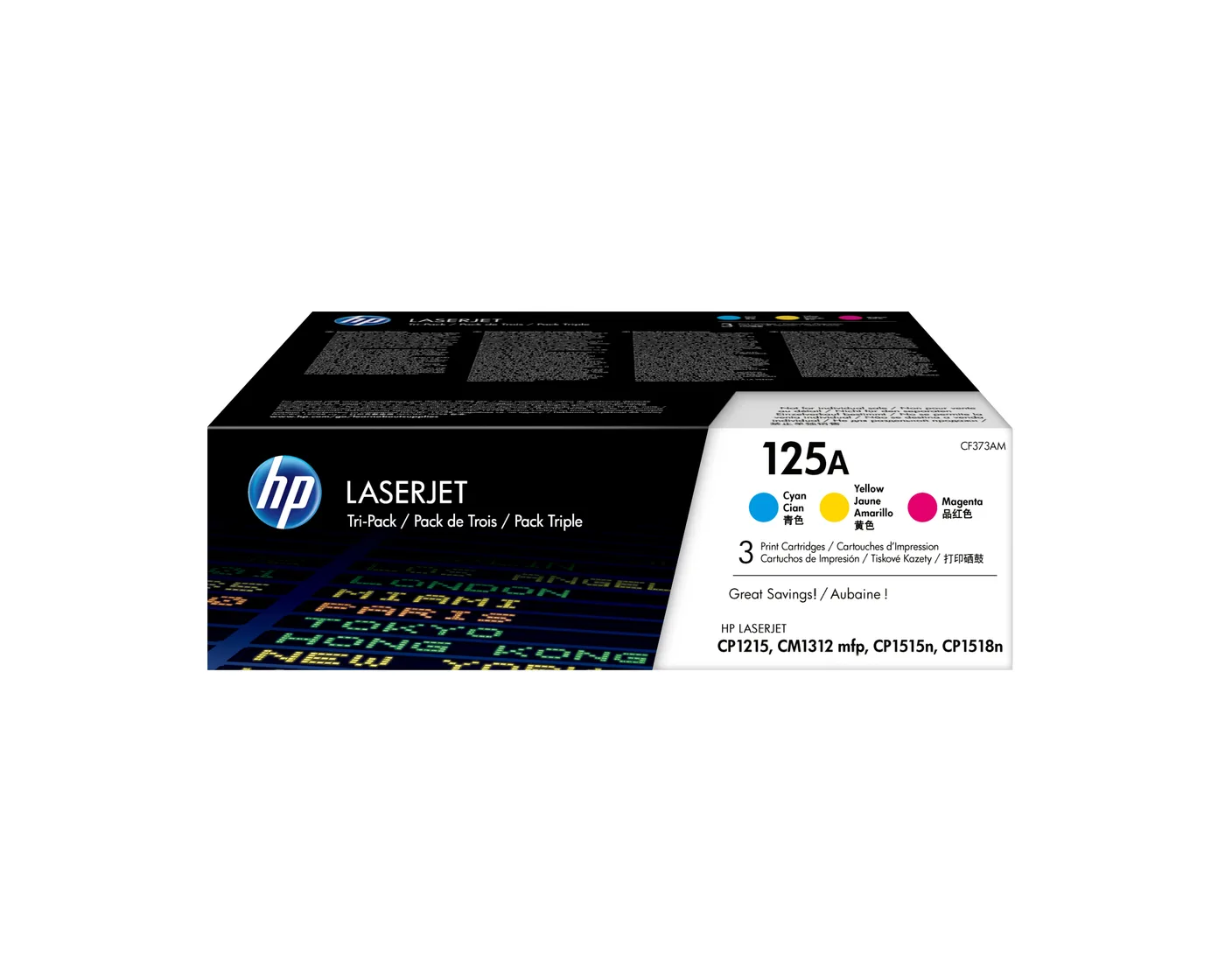 HP TONER CARTRIDGE 125A C/Y/M/TRIPLE PACK — toner