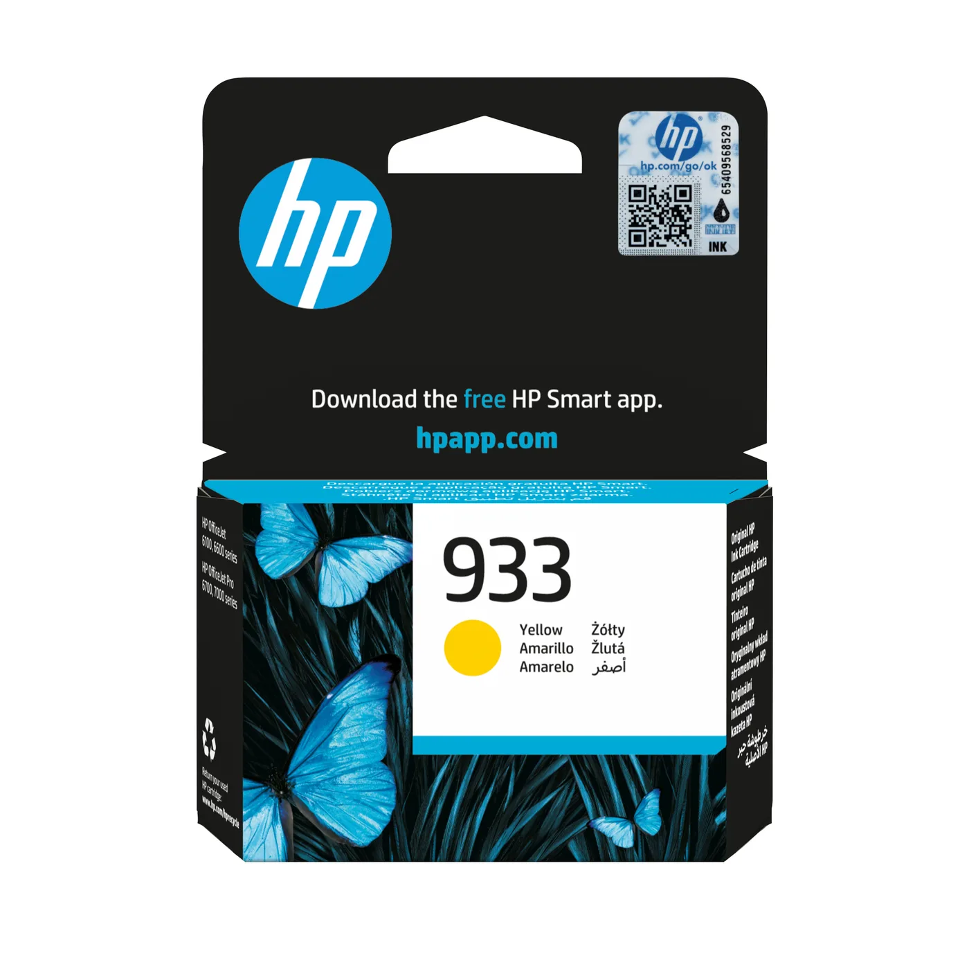 HP 933 YELLOW ORIGINAL INK/CARTRIDGE — tusz